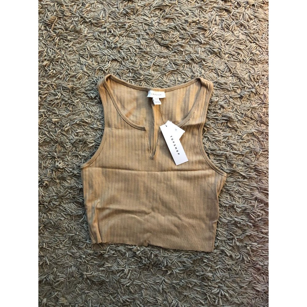 Ribbed Front Slit Top